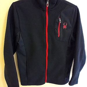 SPYDER Boy’s Black Full Zip Endure Core Sweater Jacket M 10/12